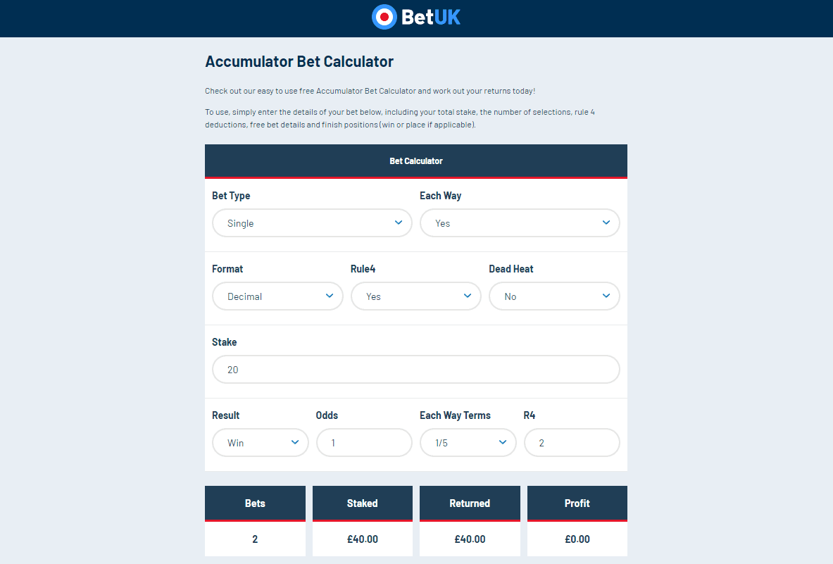 Accumulator Betting Calculator I Trust for Accurate Results